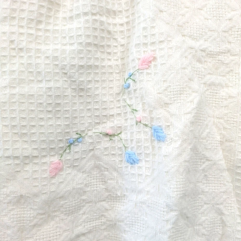 Vintage Waffle‎ Knit Baby Blanket Delicate Soft Ligtweight